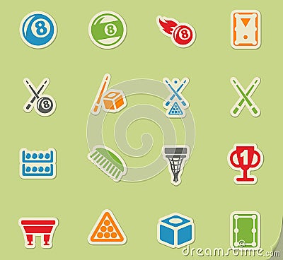 billiards icon set Stock Photo