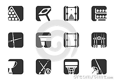 Billiards icon set Vector Illustration