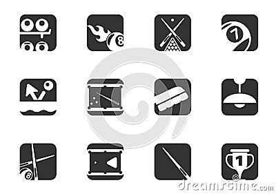 Billiards icon set Vector Illustration