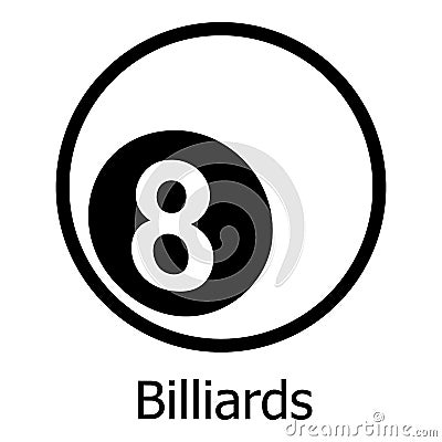 Billiards icon, simple black style Vector Illustration