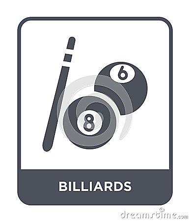 billiards icon in trendy design style. billiards icon isolated on white background. billiards vector icon simple and modern flat Vector Illustration