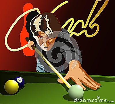 Billiards player Vector Illustration