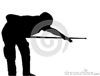 Billiards player silhouette Vector Illustration