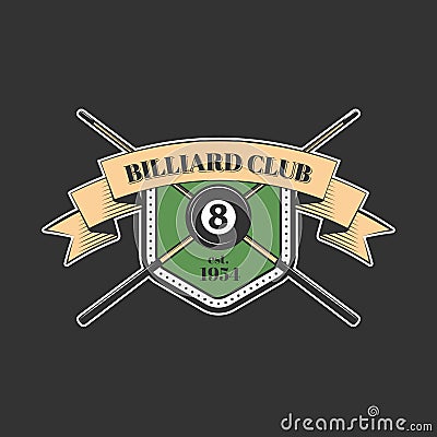 Billiards and snooker sports emblem Vector Illustration