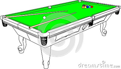 Billiards Snooker Table Perspective Vector 01 Vector Illustration