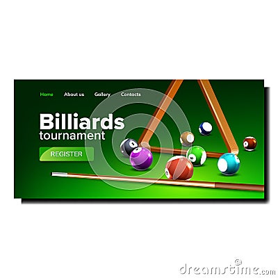 Billiards Tournament And Championship Event Vector Stock Photo