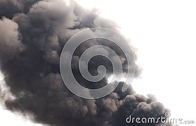 Billowing black smoke Stock Photo