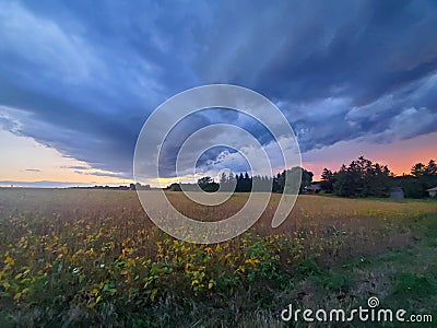 Billowing Clouds on a September Afternoon Stock Photo