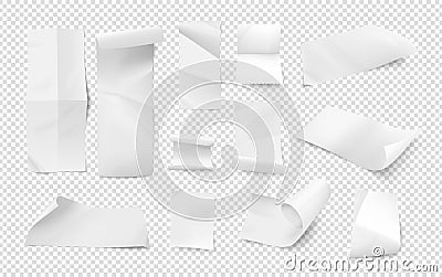 Bills blank. Empty receipt, isometric paper sheets. 3D atm tickets, market vouchers or payment documents vector Vector Illustration