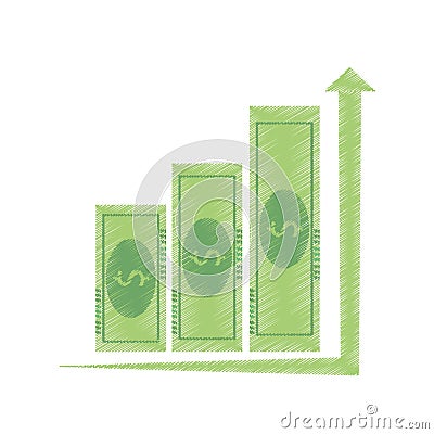 bills business graphic increment icon Cartoon Illustration