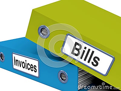 Bills And Invoices Files Show Accounting Stock Photo