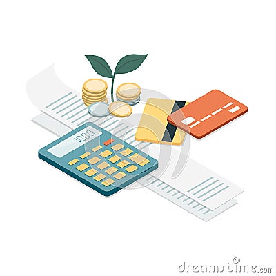 Bills and payments Vector Illustration