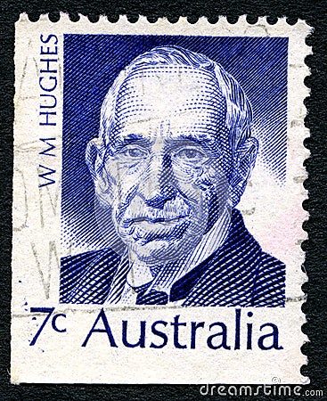 Billy Hughes Australian Postage Stamp Editorial Stock Photo