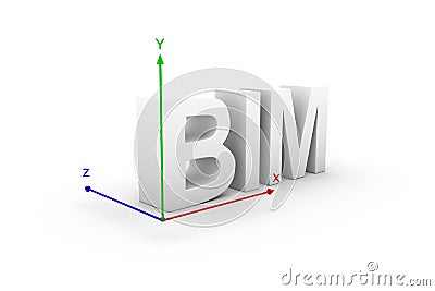 BIM axis 3d illustration Stock Photo