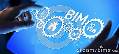 BIM Building Information modeling engineering development software Stock Photo