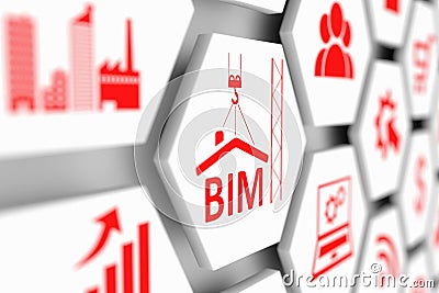 BIM concept Cartoon Illustration