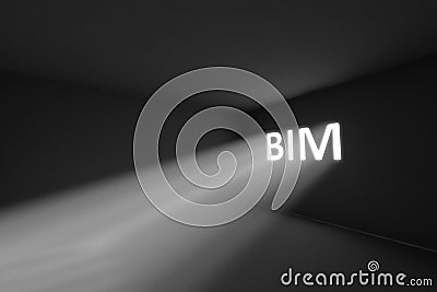 BIM rays volume light concept Cartoon Illustration