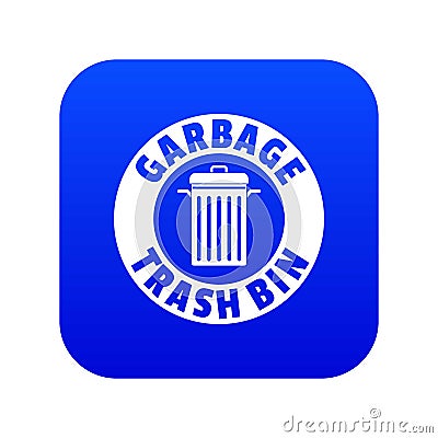 Bin dump icon blue vector Vector Illustration