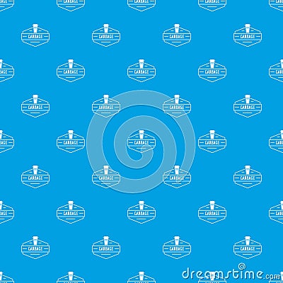 Bin garbage pattern vector seamless blue Vector Illustration