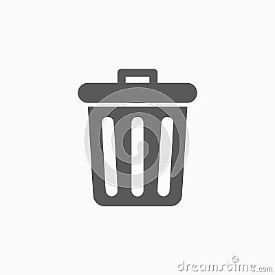 Bin icon, tank, bucket, dustbin, barrel, keg, cask Cartoon Illustration