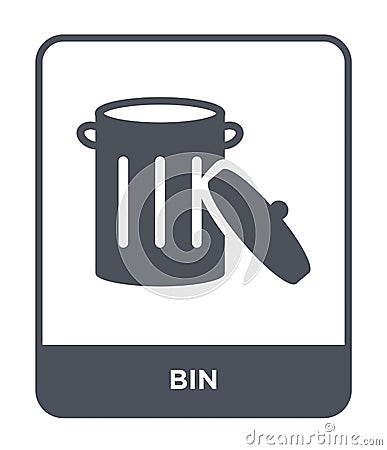 bin icon in trendy design style. bin icon isolated on white background. bin vector icon simple and modern flat symbol for web site Vector Illustration