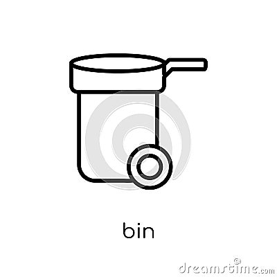 Bin icon. Trendy modern flat linear vector Bin icon on white background from thin line Cleaning collection Vector Illustration