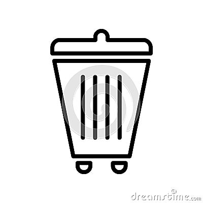 Bin icon vector isolated on white background, Bin sign Vector Illustration