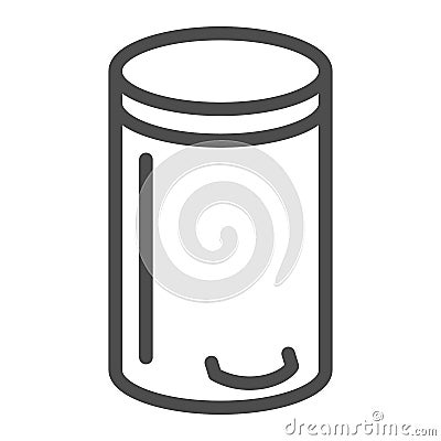 Bin line icon, Kitchen appliances concept, Trash can sign on white background, Dustbin icon in outline style for mobile Vector Illustration