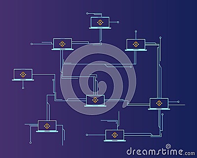 Binance coin circuit concept style background Vector Illustration