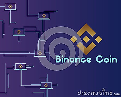 Binance coin circuit concept style background Vector Illustration