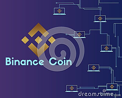 Binance coin circuit concept style background Vector Illustration