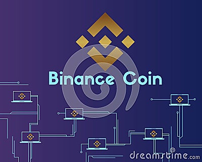 Binance coin circuit concept style background Vector Illustration