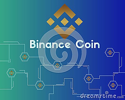 Binance coin circuit style background Vector Illustration