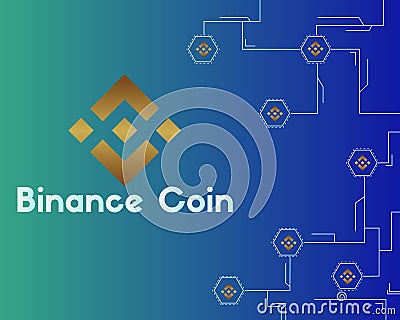 Binance coin circuit style background Vector Illustration