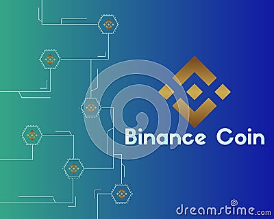 Binance coin circuit style background Vector Illustration