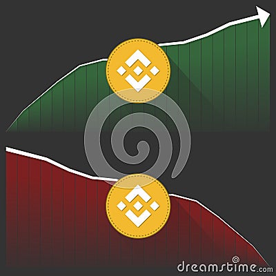 Binance Coin cryptocurrency price development Editorial Stock Photo