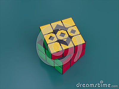 Binance Crypto Rubiks Cube Puzzle Solve Logic Game Difficult 3D Illustration Editorial Stock Photo