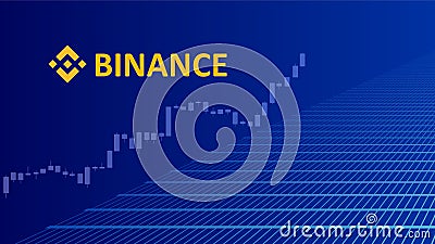 Binance cryptocurrency stock market name with logo on abstract digital background. Vector Illustration