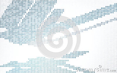 Binary background by ones and zeros with digital flow. Vector pattern Vector Illustration