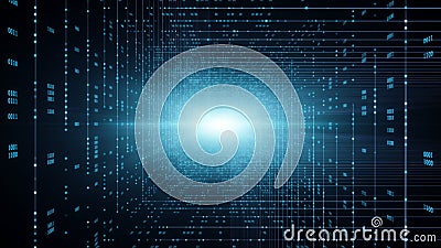 Binary Code Background. Cloud Computing, IOT And Artificial Intelligence AI Concept Stock Photo