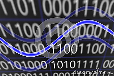 A binary code background 3d rendering. Abstract Background Stock Photo