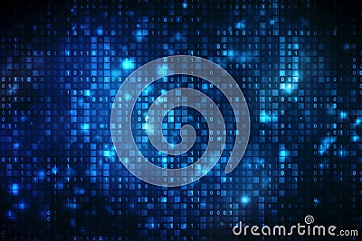 Binary Code Background, Digital Abstract technology background, Cyber abstract background Stock Photo