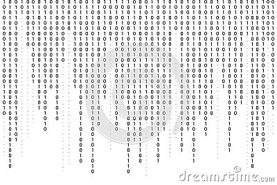 Binary code background. Falling, streaming binary code background. Digital technology wallpaper Vector Illustration