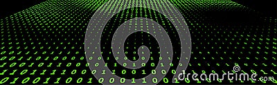 Binary code background with green digits on a black. Vector graphics Vector Illustration