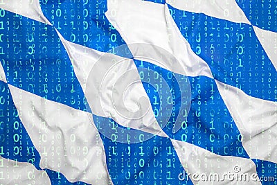 Binary code with Bavaria flag, data protection concept Stock Photo