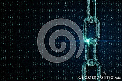 Binary code chain wallpaper Stock Photo