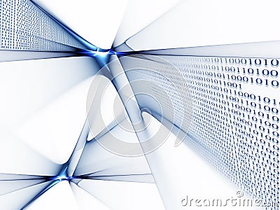 Binary code data flow Stock Photo