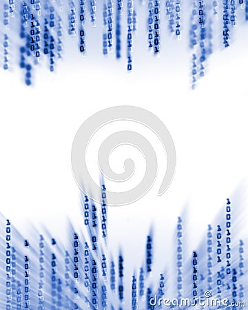 Binary code data flowing on display Stock Photo