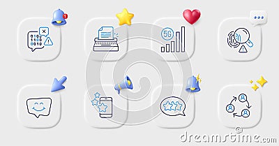 Binary code, 5g wifi and Best app line icons. For web app, printing. Vector Vector Illustration