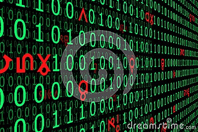 Binary code hacking Stock Photo